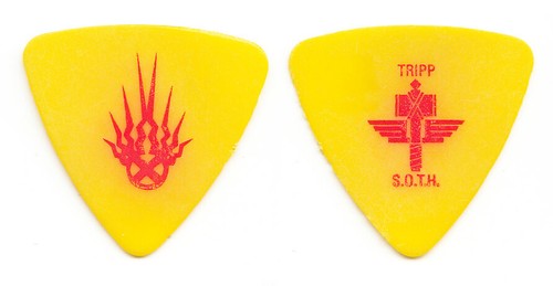 Static-X Tripp Eisen Signature gelb/rot Bassgitarre Plektrum - 2001 Tour