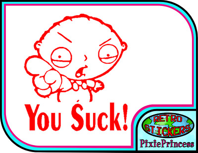 Family Guy Stewie A Vinyl-Aufkleber lustig Auto Fahrrad Van Fenster Wand Poster Cartoon