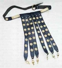 Medieval Knight Roman Handmade Waist Leather Belt W/ Casted Brass Fittings Gift