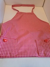 New Women  s Plaid Pink/Red Hearts Apron