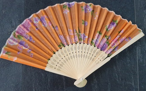 5x Pastel Colourful Wood Ladies Folding Hand Summer Decorative Fan UK Seller - Picture 3 of 7