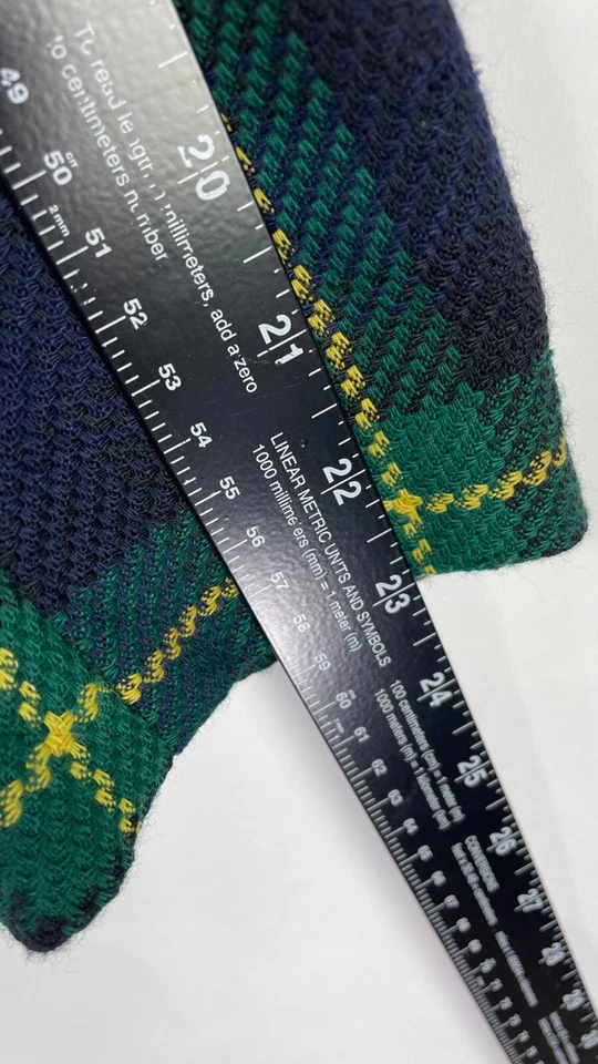 Vintage Kasper For A.S.L. Blazer Size Medium Green Blue Wool Jacket Plaid Sz 4. - Image 4 of 4