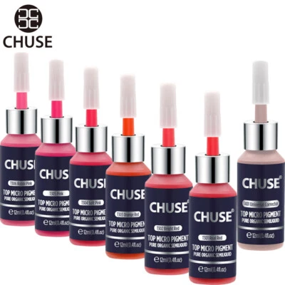 CHUSE Maquillaje Permanente Colores Labios Set Microblading Tattoo Ink 7*12ml Color