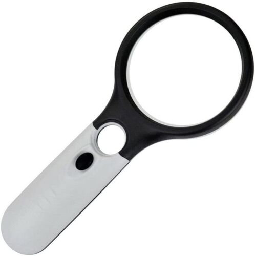 Magnifying Glass with LED Light for Reading 3X/45X Large Loupe Jewelry Handheld - Picture 1 of 12
