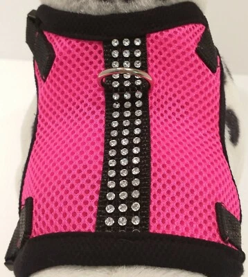 MASI DOGSDESIGN Softgeschirr Brustgeschirr Hundegeschirr XS-M Welpen Chihuahua Pink Neon Mesh