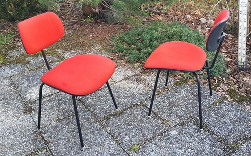 2x Vintage SE 68 Egon Eiermann Chair Hopsack Wilde Spieth Stuhl Rot 1979 - Bild 9 von 9