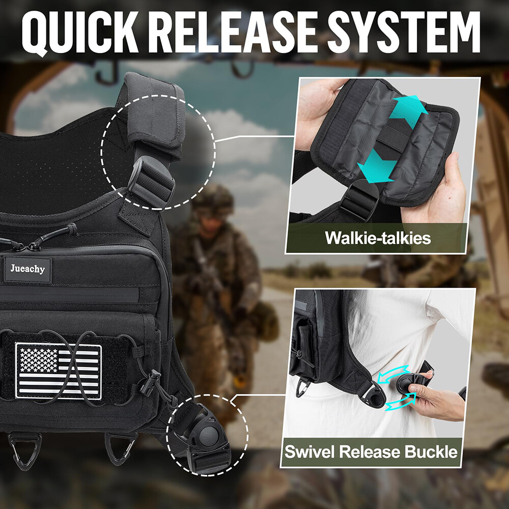 Running Combat Chest Rig Bag Front Pouch Utility Chest Pack for