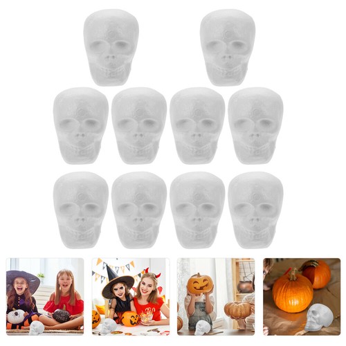 10PCS Skull Pendants Halloween Skulls Painting Foam Skulls Halloween Skulls DIY - Picture 10 of 12