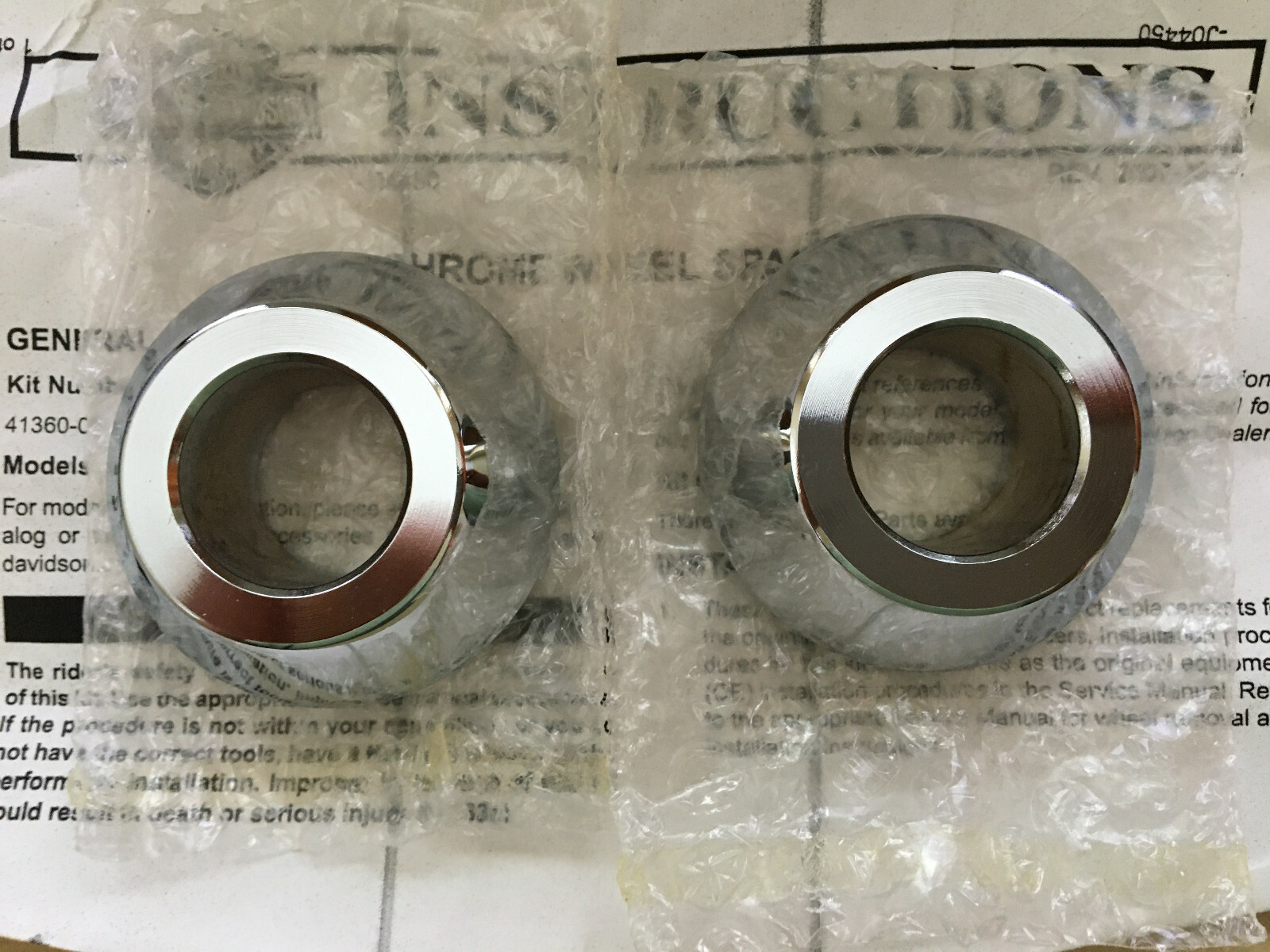 HARLEY DAVIDSON FRONT WHEEL CHROME SPACERS KIT OEM P/N 4136008 NOS eBay