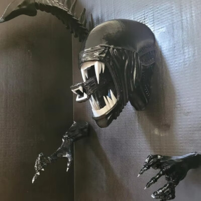 Wandhängende Kunst Ornamente Riesen Xenomorph Kopf Alien Facehugger