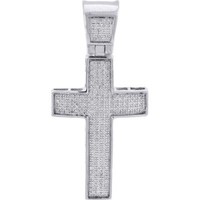 JFL Diamonds & Timepieces Diamant Kreuz Charm 10K WeißGold Herren Jesus