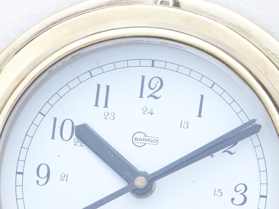 ALL BRASS BARIGO GERMANY SHIPS BOAT YACHT MARINE QUARTZ CLOCK DECK