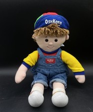 Eden Toys Oshkosh B' Gosh Baby Buddy Plush Doll Light Denim Overalls Hat