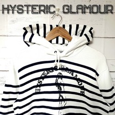 Hysteric Glamour Border Hoodie Hys Girl Print L 47cm Shoulder 68cm Length