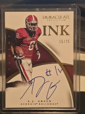 2015 Panini Immaculate Ink #1 AJ A.J. Green Auto Autograph /25 Georgia Bengals