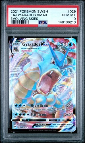 PSA 10 - FA Gyarados Vmax 029 Evolving Skies - Pokemon Sword & Shield Evolving