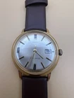 Vintage Timex Automatic Self-Wind Date Gold Tone Silver Dial Classic Watch