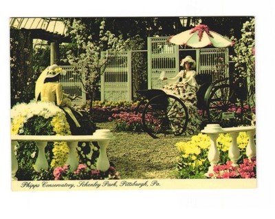 Phipps Conservatory Schenley Park Pittsburgh PA Spring Flower Show VTG postcard
