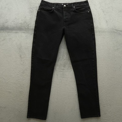 Topman Jeans Men s Size 34x32 Black Slim Fit Stretch Denim Button Fly Dark Wash