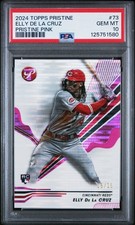2024 Topps Pristine - Elly De La Cruz - Pink  /15 / PSA 10 - Last Print Bookend