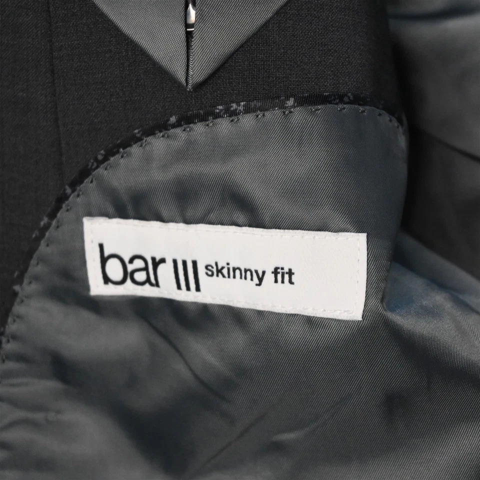 Bar III 42R 32x32 Gris Calce Ajustado Hombre Chaqueta Pantalones Traje Foto 4 de 4