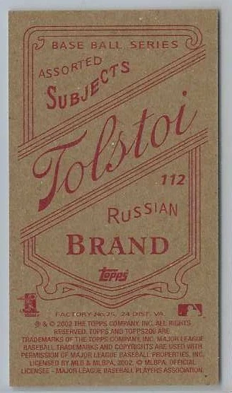 2002 TOPPS 206 RED TOLSTOI JASON GIAMBI YANKEES - Image 2 of 2