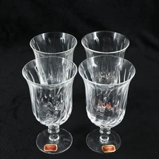 VTG Gorham Crystal Gentry Clear 7" Iced Tea Glasses Set of 4 Handcrafted France