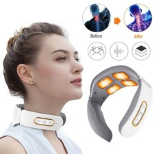 Electric Neck Shoulder Massager Pulse Heating TENS Magnetic Pain Relief Hot-Sale