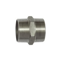 Riegler Doppelgewindenippel Sechskant R 3/8 SW 18 Edelstahl 1.4408