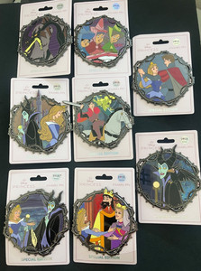 Disney PALM Sleeping Beauty Jumbo Complete 8 Pin Set Pin Maryland Exclusive
