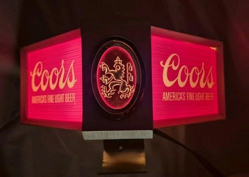 VINTAGE Lighted COORS BEER Display Sign Cashier Register Light Bar Sign 8"x4"