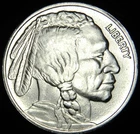 1 TROY OZ .999 FINE SILVER ROUND, BRILLIANT UNCIRCULATED, BUFFALO NICKEL DESIGN