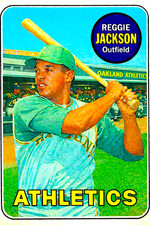 ART CARD: 1969 Styled  Reggie Jackson ; Oakland A's