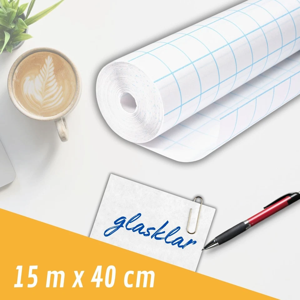 perfect line Buchschutzfolie 15m x 40cm selbstklebend glasklar Folie für Schule - Bild 2 von 4