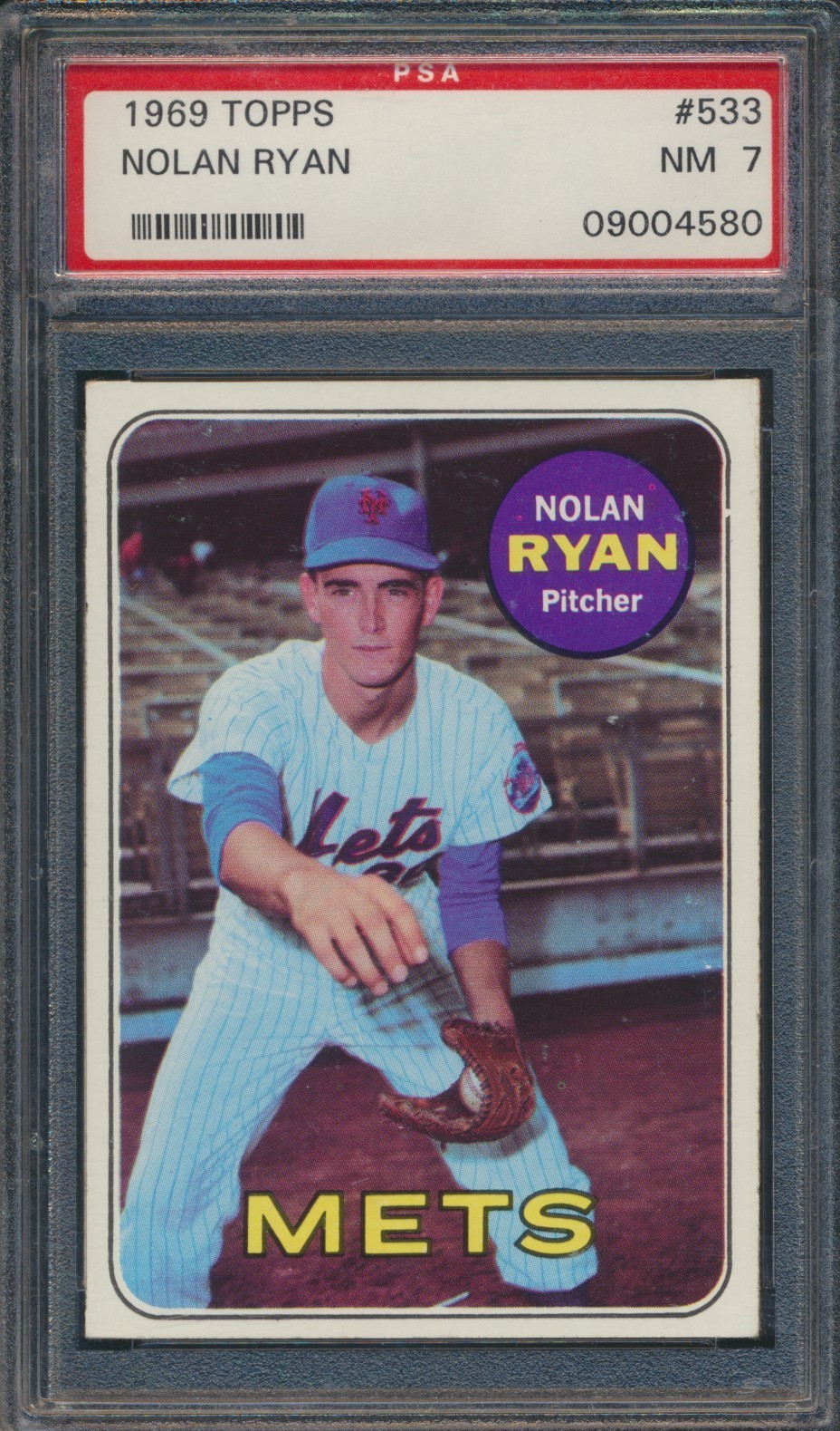 1969 TOPPS BASEBALL #533 NOLAN RYAN PSA 7 NM HOF *2nd YEAR*