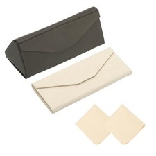 Foldable Glasses Case, Triangle Magnetic Sunglasses Organizer Case Black/White