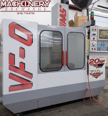 HAAS VF-0 CNC 20''x16'' Vertical MILL 20HP Vector Drive - 9500 Spindle Hours