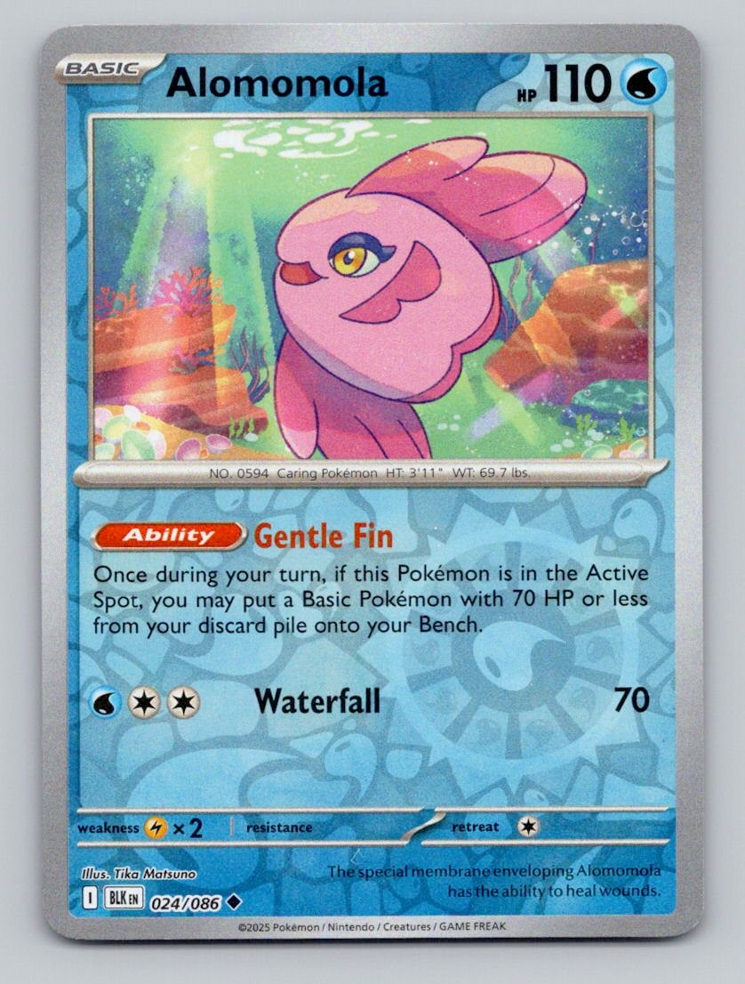 Reverse Holo Alomomola 024/086 Uncommon Black Bolt Pokemon