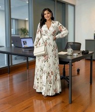 Vestidos Elegantes. Plus Size Women's Dress. Temperament Elegant Floral
