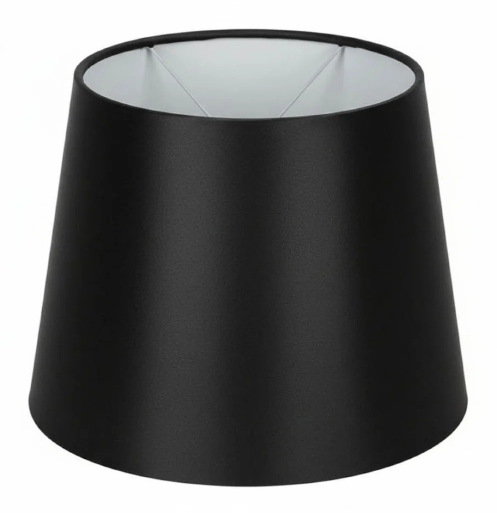 Lampshade Black 8"" Faux Silk Tapered Drum 200mm CT Lighting 5055157617484