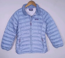 Patagonia Down Sweater Jacket Kids XL 14 Light Blue Puffer Fits Womens XS
