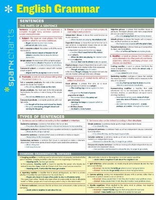 ENGLISH GRAMMAR SPARKCHARTS By Sparknotes - Hardcover **BRAND NEW**