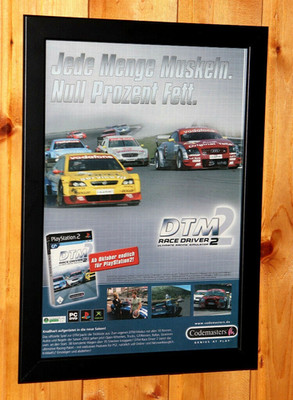 TOCA Race Driver 2 PS2 Xbox Promo Small Werbeblatt Poster / Ad Page Framed