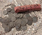 1943 STEEL LINCOLN WHEAT CENT PENNY ROLL! FULL ROLL OF 50 COINS!