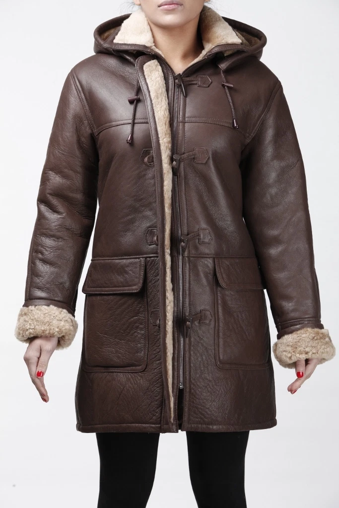 Sheepskin duffle coat best sale ladies