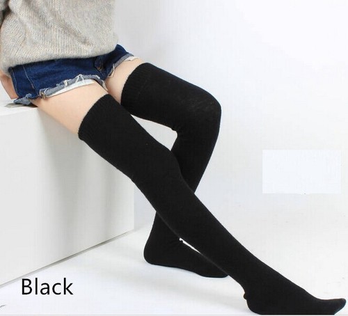 Women Wool Cashmere Thigh-High Socks 