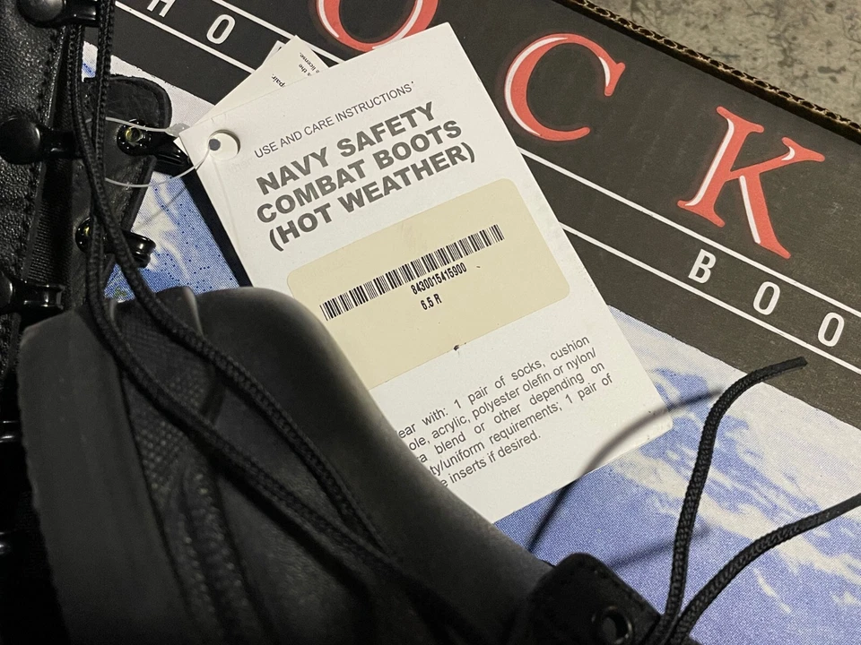 USGI MILITARY NAVY Rocky Mens Safety Steel Toe Hot Weather Boots Black 6.5R NEW - Image 4 of 4