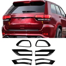 Black Taillight Front Fog Light Cover Guard Trim For Jeep Grand Cherokee 14-16 Black Taillight Front Fog Light Cover Guard Trim For Jeep Grand Cherokee 14-16