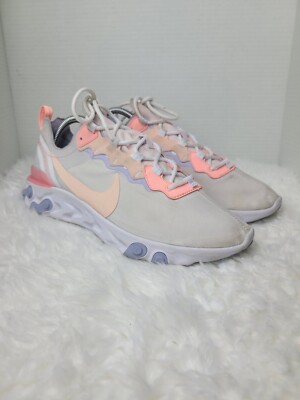 Nike React Element 55 Women's Size 11 Pale Pink Bleached Coral Running Shoes