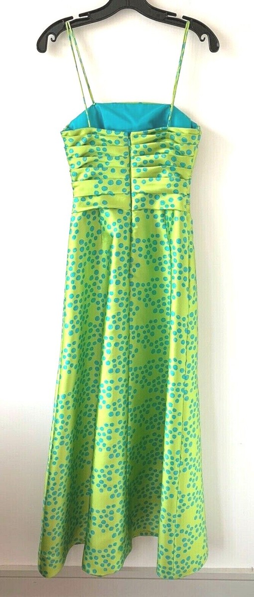 Theia Silk Green Long Dress Size 2 | eBay